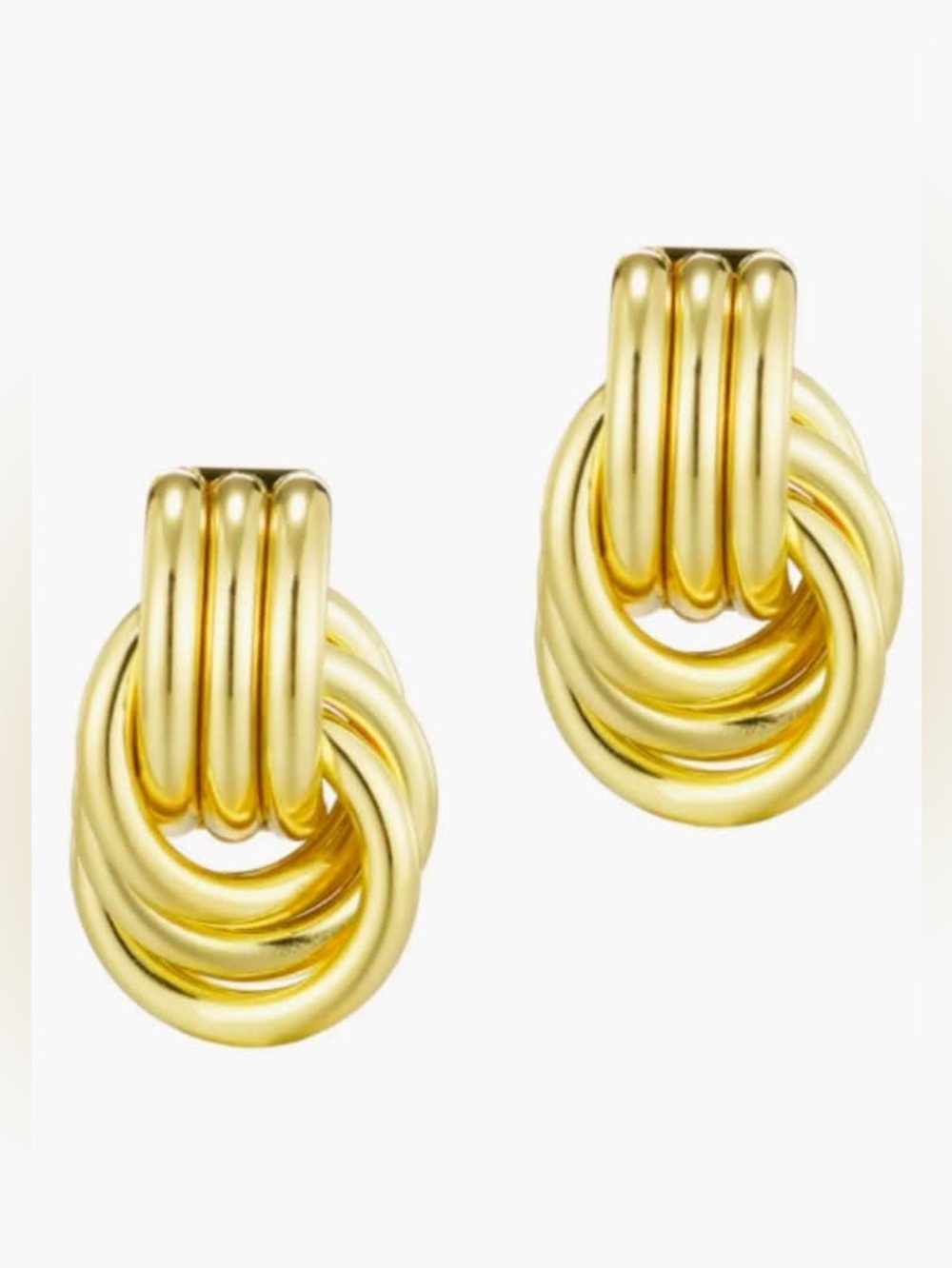 New Adornia Doorknocker Stud Earrings Gold $80
